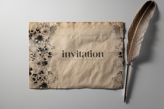 Design de maquete de convite medieval