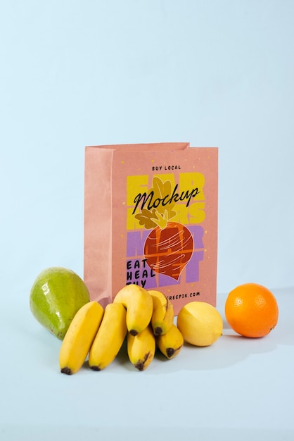 Design de maquete de embalagem de frutas