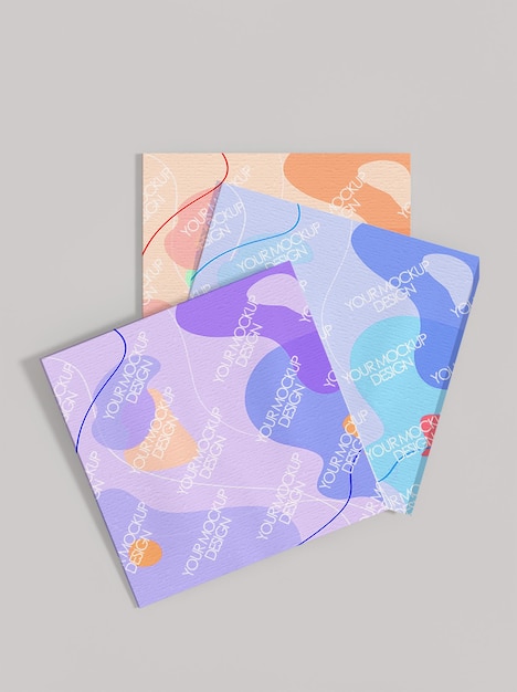 Design de maquete de embalagem de papel quadrado