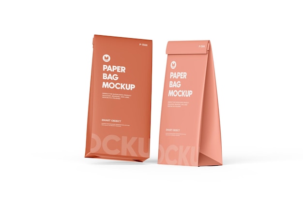 Design de maquete de embalagem de saco de café de papel