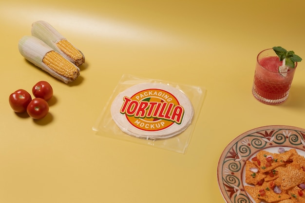 PSD design de maquete de embalagem de tortilha