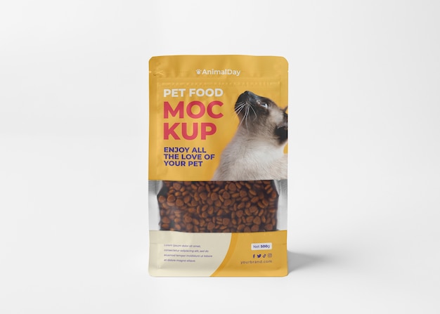 Design de maquete de embalagens de alimentos para animais de estimação