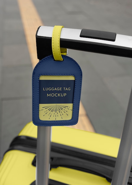 Design de maquete de etiqueta de bagagem