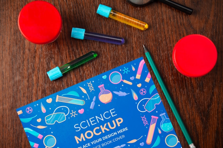 PSD design de maquete de fundamentos de matéria de escola de biologia