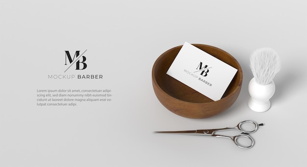 PSD design de maquete de itens de barbearia