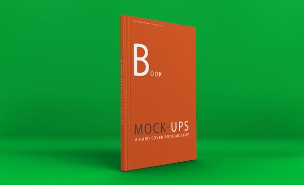 Design de maquete de livro de capa dura realista na frente lateral