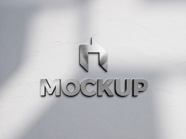 Design de maquete de logotipo metálico