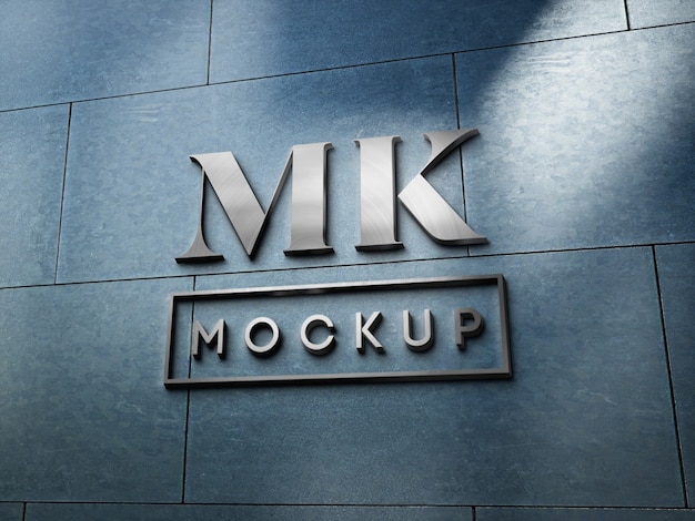 Design de maquete de logotipo metálico