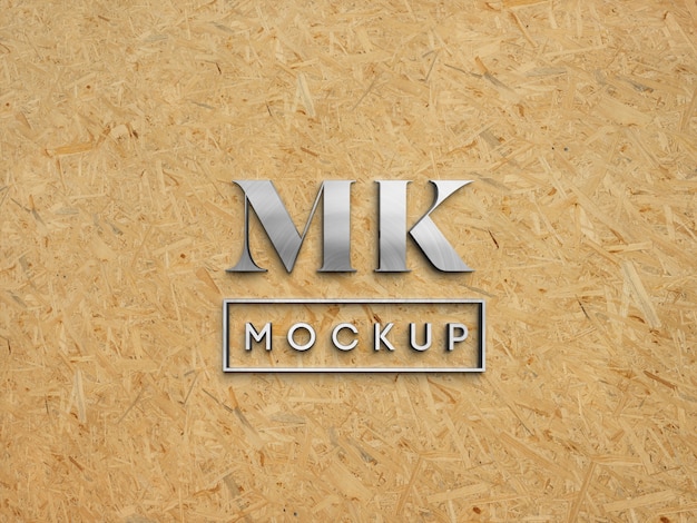 Design de maquete de logotipo metálico
