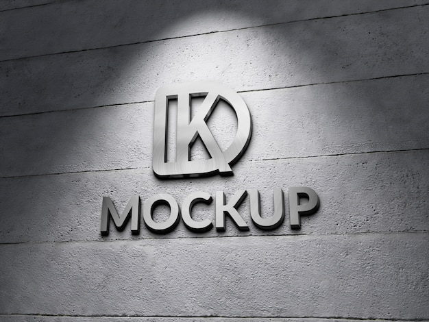 Design de maquete de logotipo metálico
