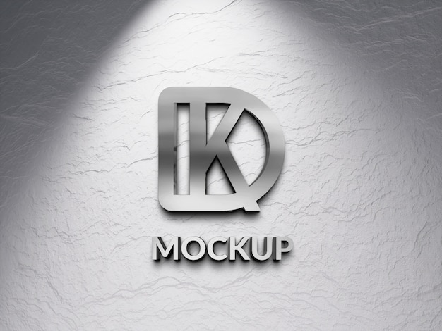 Design de maquete de logotipo metálico