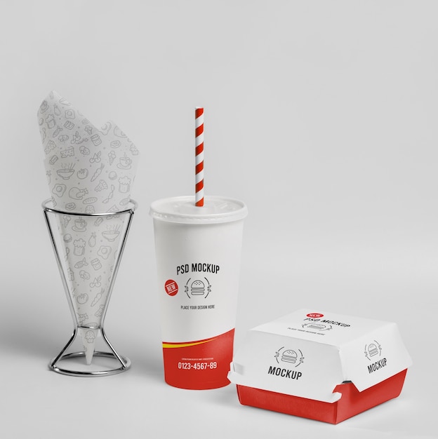 Design de maquete de marca de fast food