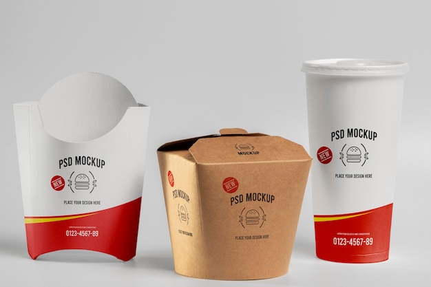 PSD design de maquete de marca de fast food