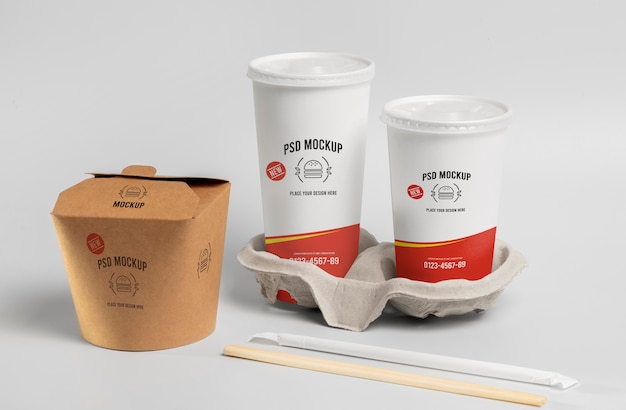 PSD design de maquete de marca de fast food