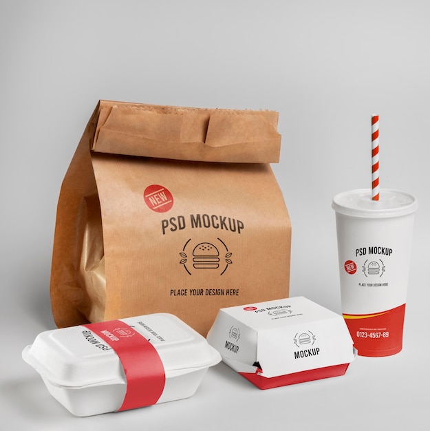 PSD design de maquete de marca de fast food