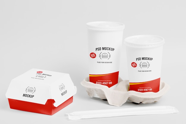 Design de maquete de marca de fast food