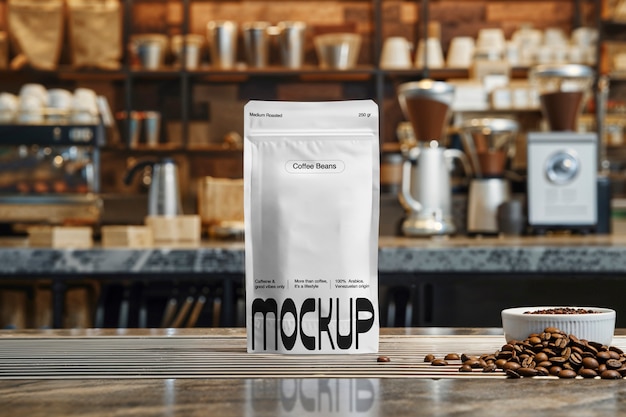Design de maquete de marketing de cafés