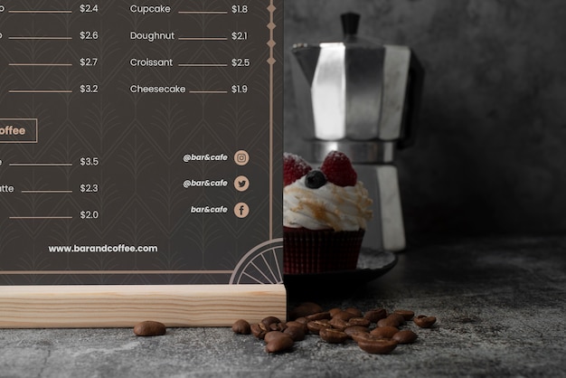 PSD design de maquete de menu de café