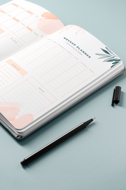 PSD design de maquete de notebook planejador