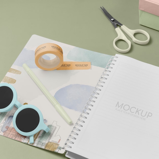 Design de maquete de papel adesivo decorativo washi
