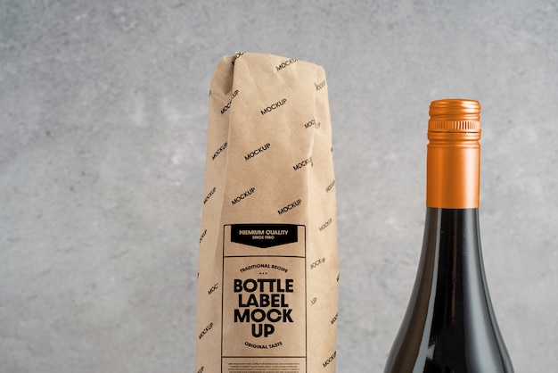 PSD design de maquete de papel de vinho