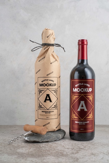 PSD design de maquete de papel de vinho