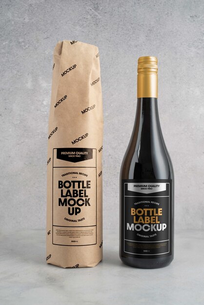 PSD design de maquete de papel de vinho