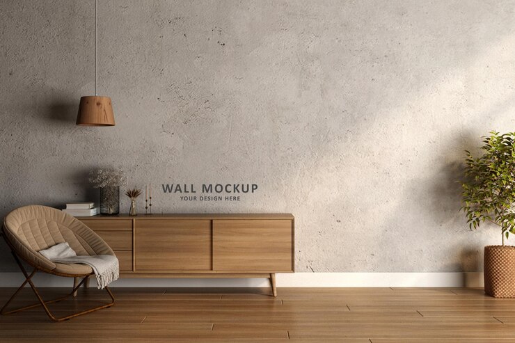 Design de maquete de parede em renderização 3d