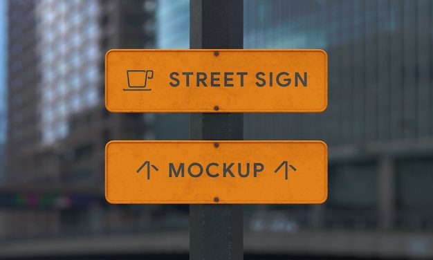 PSD design de maquete de placa de rua
