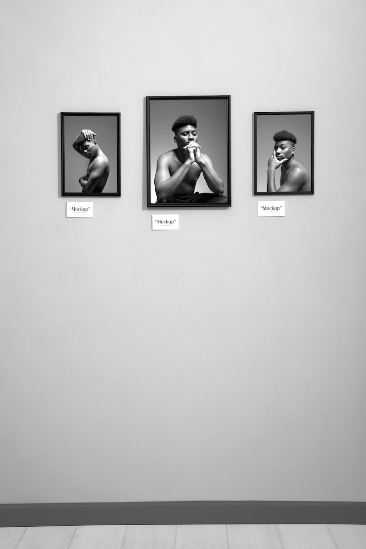 PSD design de maquete de quadros de galeria