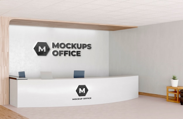 Design de maquete de recepção de escritório