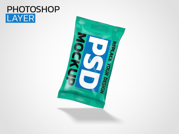 Design de maquete de renderização 3d de saco plástico