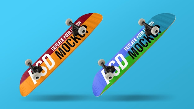 Design de maquete de renderização 3d de skate