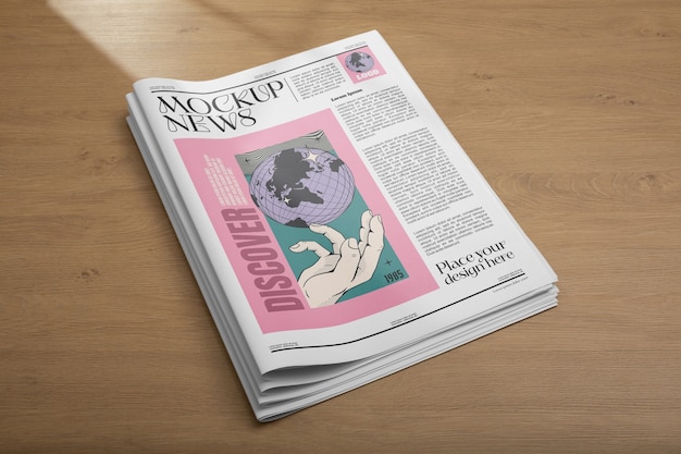 PSD design de maquete de revista de jornal