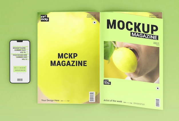 Design de maquete de revista digital