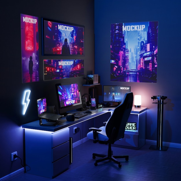 Design de maquete de sala de jogos
