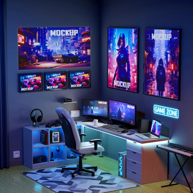 Design de maquete de sala de jogos