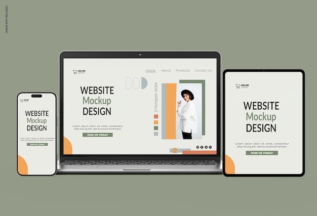 Design de maquete de site responsivo