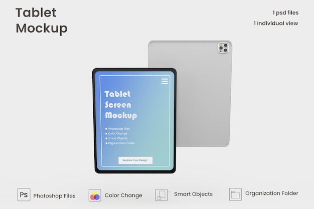 Design de maquete de tablet em tela cheia premium psd