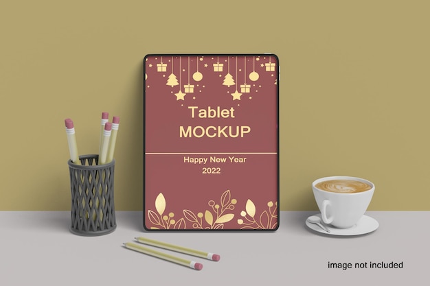 Design de maquete de tablet em tela inteira