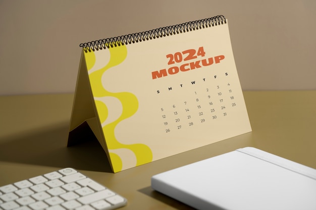 Design de maquete do calendário 2024