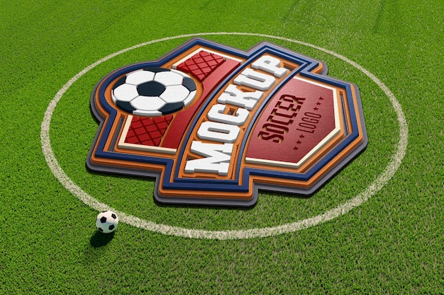 Design de maquete do logotipo do campo de futebol
