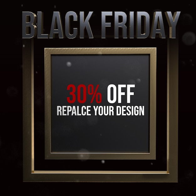 PSD design de maquete em tamanho black friday socail media square