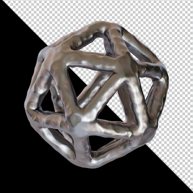 Design de material de argila de metal futurista de forma geométrica abstrata renderização em 3d