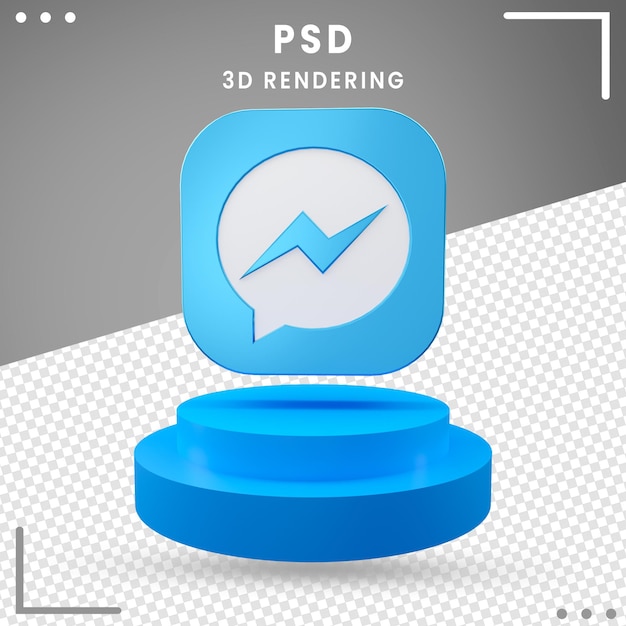 Design de mensageiro de ícone de logotipo girado 3D