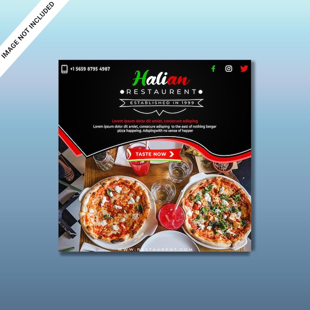 PSD design de mídia social de alimentos em psd