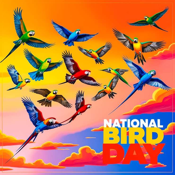 PSD design de mídia social do dia nacional das aves
