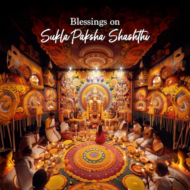 PSD design de mídia social sukla paksha shashthi pooja