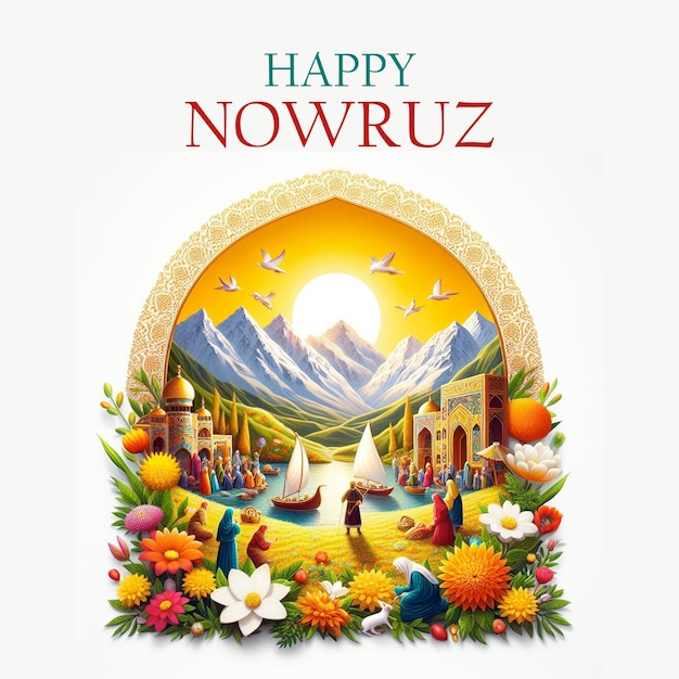 PSD design de mídias sociais de nowruz