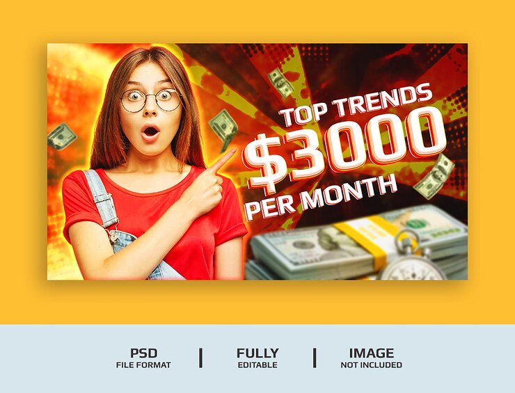 Design de miniatura do YouTube e banner web para psd